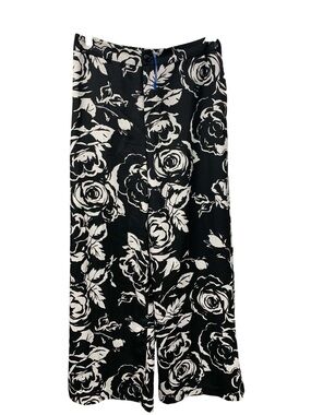 Ralph Lauren Black and White Floral Maxi Pants Size M